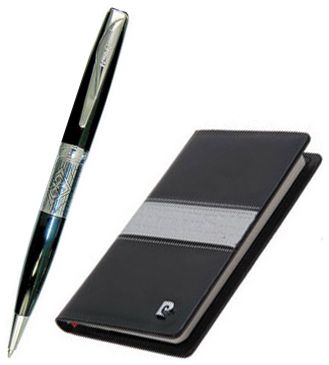 Европа Набор: записная книжка + шариковая ручка,ручка шариковая,латунь,лак,хром. блокнот бумажный,pc700