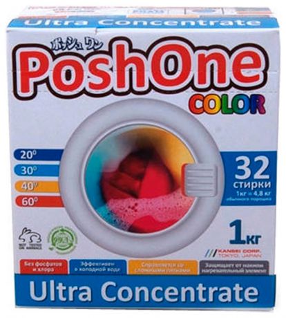Posh One Порошок стир. д/цветного белья posh one powder laundry detergent for drum 1 кг