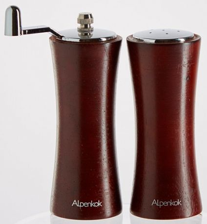 Alpenkok Набор: мельница для специй + солонка ak-7017/2k коричневый