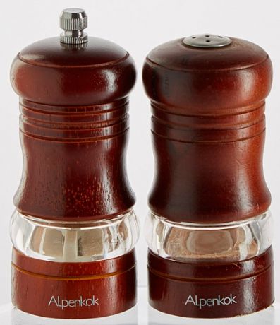 Alpenkok Набор: мельница для специй + солонка ak-7018/2k коричневый