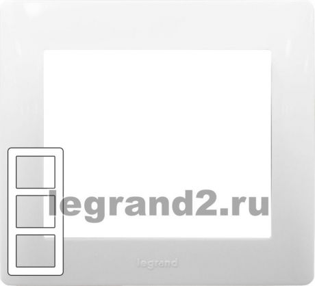 Legrand Рамка Galea Life 3 поста вертикальная (белая)