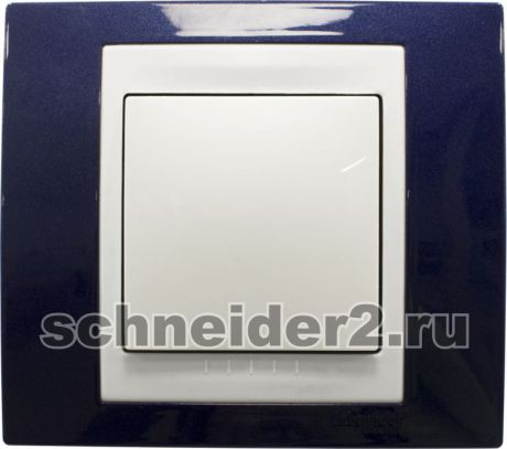 Schneider Рамки Unica Хамелеон, горизонтальная 4 поста - индиго с белой вставкой