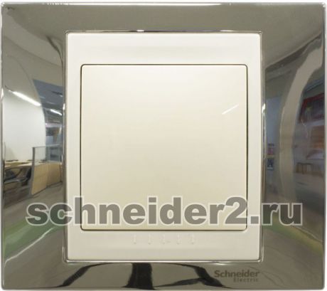 Schneider Рамки Unica Chameleon, 1 пост - серебро с бежевой вставкой