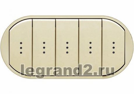 Legrand Лицевая панель Celiane для выключателя с 5 клавишами и подсветкой, слоновая кость