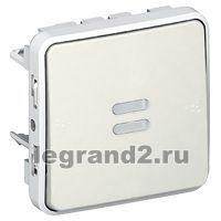 Legrand Кнопочный выключатель с подсветкой Н.З. контакт IP55 (белый)