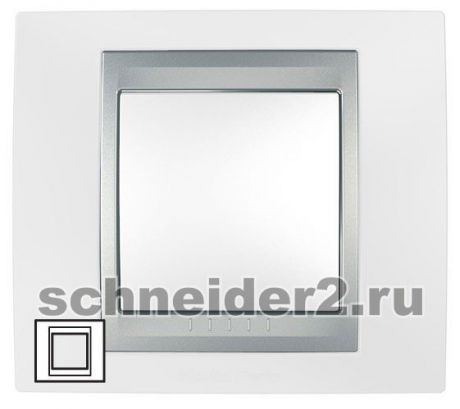 Schneider Рамка Unica Топ, 1 пост - нордик с алюминиевой вставкой