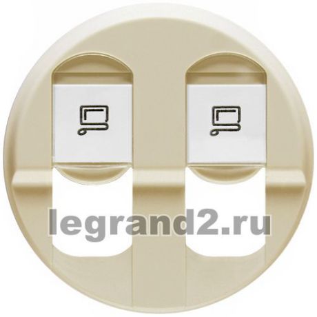 Legrand Лицевая панель Celiane для розетки 2хRJ45, слоновая кость