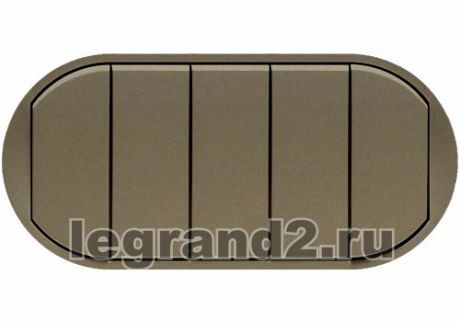 Legrand Лицевая панель Celiane для выключателя с 5 клавишами, графит