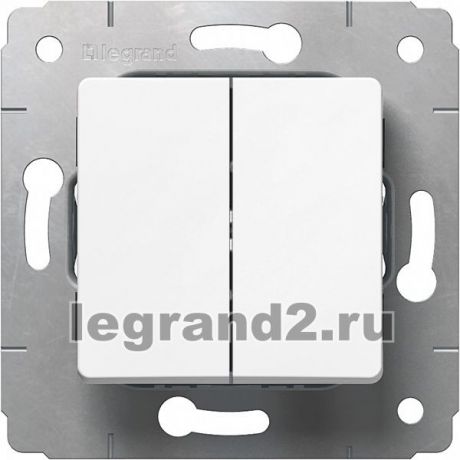 Legrand Выключатель Cariva двухклавишный 10A (белый)