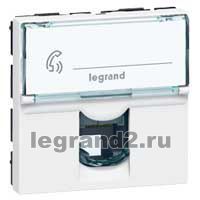 Legrand Розетка телефонная Mosaic RJ11 (2 модуля)