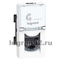 Legrand Розетка телефонная Mosaic RJ11 (1 модуль)