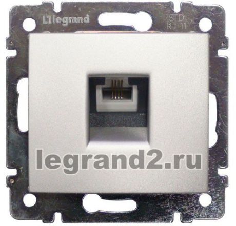 Legrand Розетка телефонная Valena RJ-11 4 контакта 1 коннектор (алюминий)