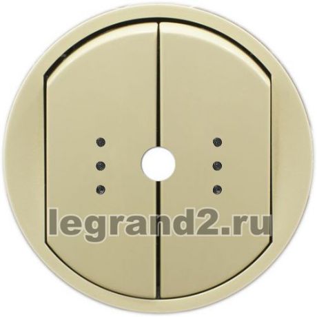 Legrand Лицевая панель Celiane для выключателя двойного с индикацией PLC, слоновая кость