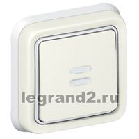 Legrand Кнопочный выключатель Н.О. + Н.З. контакты с подсветкой IP55 (белый)