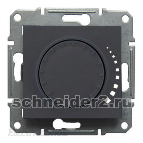 Schneider Поворотно-нажимной светорегулятор (диммер) Sedna индуктивный, 25-325 Вт/ВА, проходной (графит)