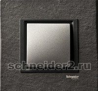 Schneider Рамка Unica Class, одноместная (черный камень)
