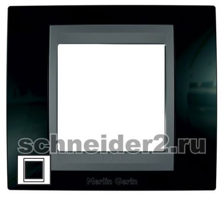 Schneider Рамка Unica Топ, 1 пост - родий с вставкой графит