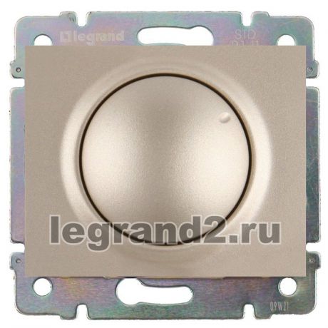 Светорегулятор поворотный Legrand Galea Life 400Вт с лицевой панелью (титан)