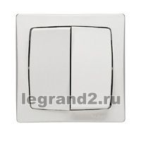 Legrand Кнопка двойная - накладная - 6 A - белый