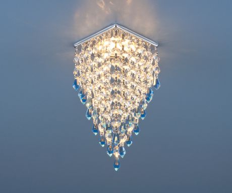 Электростандарт Встраиваемый светильник 2010 MR16 хром/прозрачный/голубой (СH/Clear/BL) Strotskis