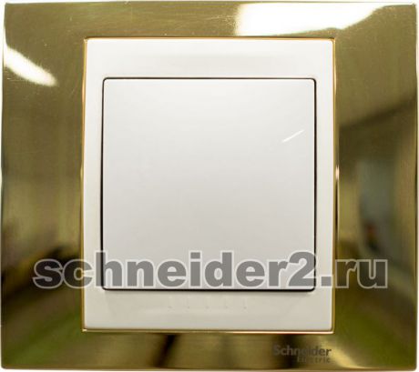 Schneider Рамки Unica Chameleon, 1 пост - золото с белой вставкой