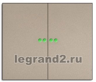 Legrand Клавиша Galea Life для выключателя двухклавишного с подсветкой, титан