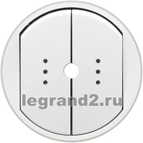 Legrand Лицевая панель Celiane для выключателя двойного с индикацией PLC, белая