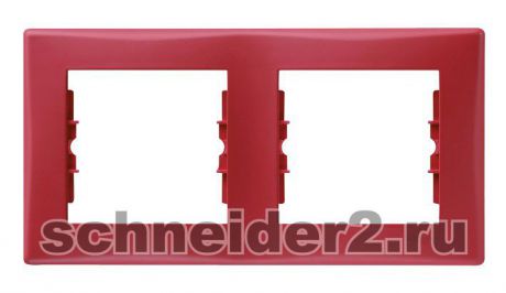 Schneider Рамка Sedna двухместная горизонтальная (красный)
