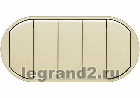 Legrand Лицевая панель Celiane для выключателя с 5 клавишами, слоновая кость