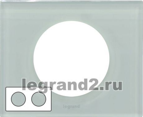 Legrand Рамка двухместная Legrand Celiane (смальта белая глина)