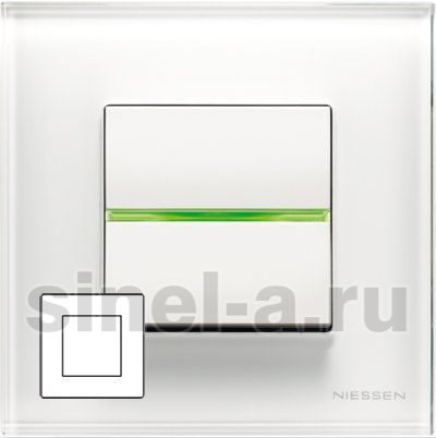 ABB Рамка 1 пост по 2 модуля ABB Zenit (белое стекло)