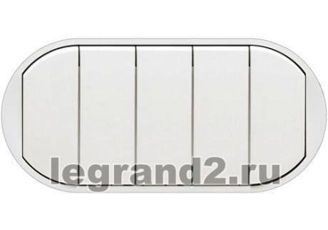 Legrand Лицевая панель Celiane для выключателя с 5 клавишами, белая