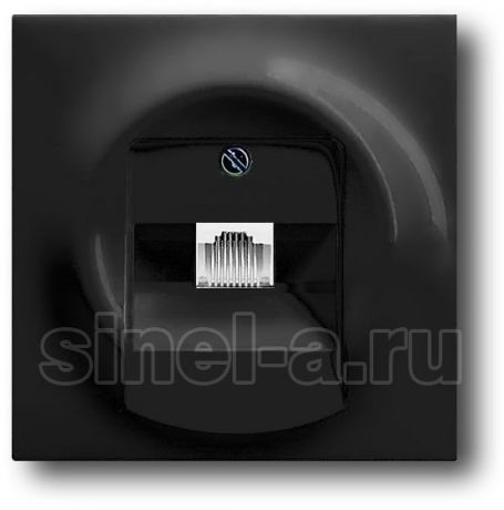 ABB Розетка телефонная с лицевой панелью ABB Impuls (черный бриллиант)