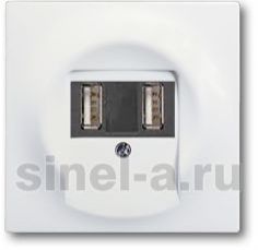 ABB Зарядка USB двойная ABB Impuls (белый бархат)
