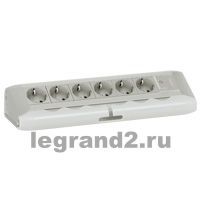 Legrand Блок розеток 6X2К+З нем.ст. +Выключатель с подсветкой