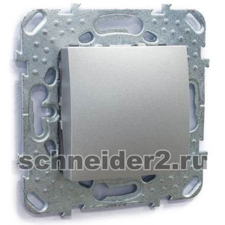 Schneider Одноклавишный выключатель Unica (алюминий)