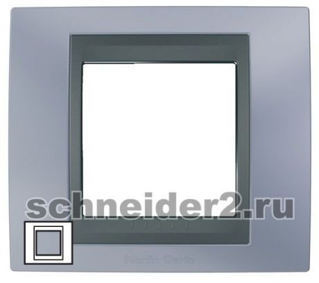 Schneider Рамка Unica Top, 1 пост - берилл с вставкой графит