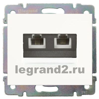 Legrand Розетка RJ11 - 2 разъема Legrand Galea Life с лицевой панелью (белый)