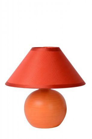 Lucide Настольная лампа FARO 14552/81/53 Керамика (оранжевый)/Ткань (оранжевый)