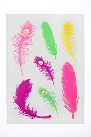 Набор тату-наклеек для тела "Цветные перья"