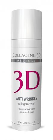 Collagene 3D Крем для лица с плацентолью, коррекция возрастных изменений для зрелой кожи Anti Wrinkle, 30 мл