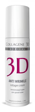 Collagene 3D Крем для лица с плацентолью, коррекция возрастных изменений для зрелой кожи Anti Wrinkle, 150 мл
