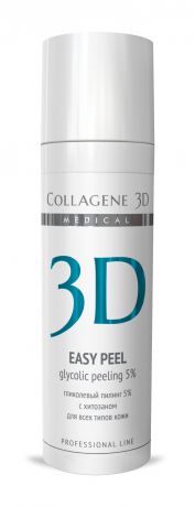 Collagene 3D Гель-пилинг для лица с хитозаном на основе гликолевой кислоты 5% (pH 3,2) Easy Peel, 30 мл