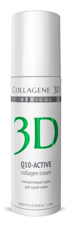 Collagene 3D Крем для лица с коэнзимом Q10 и витамином Е, антивозрастной уход для сухой кожи Q10 Active, 150 мл