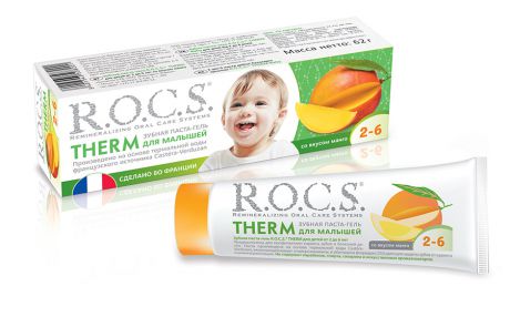 R.O.C.S. Зубная Паста R.O.C.S. THERM для Детей от2 до 6 лет  со Вкусом Манго, 56 гр