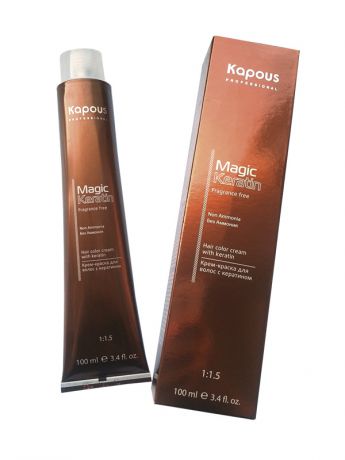 Kapous  Magic Keratin Крем-Краска для Волос «Non Amonnia» NA 7.44 интенсивный медный блонд, 100 мл