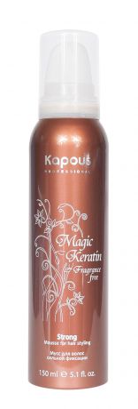 Kapous  Magic Keratin Мусс для Укладки Волос Сильной Фиксации с Кератином, 150 мл