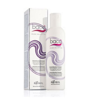 Kaaral Baco Color Collection-Blonde Elevation Shampoo Шампунь Дающий Блеск Волосам и Тонирующий Седые Волосы, 250 мл