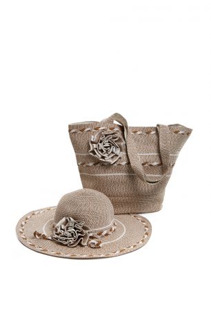 Комплект (сумка, шляпа) (бежевый) Moltini