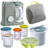 Beaba комплект 5 предметов beaba: блендер-пароварка babycook, сумка, контейнер для варки, многопорционный контейнер, контейнеры д/хранения